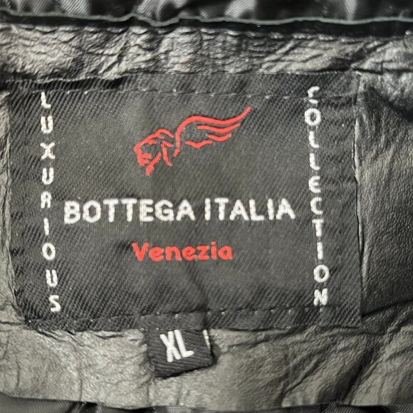 Bottega Italia Venezia Men’s Black Leather Zip / Snap Jacket ~ SIZE XL ~ NWT - Picture 6 of 12